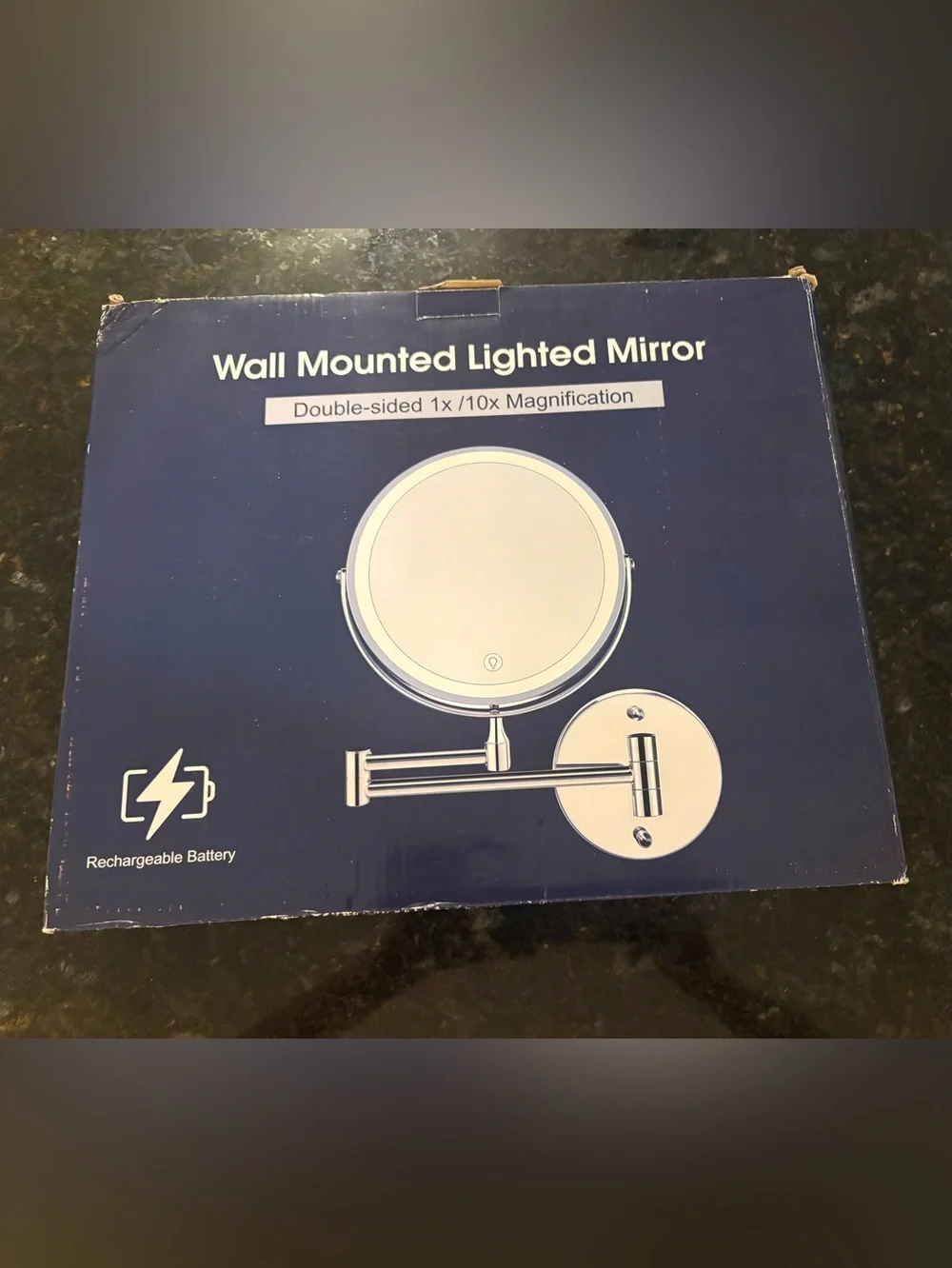 Wall Mounted Lighted Makeup Mirror Rechargeable